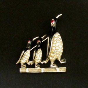 Vintage D'Orlan - Walking Penguins Brooch